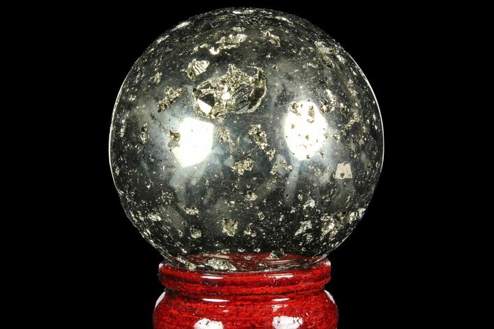 Polished Pyrite Sphere - Peru #97997